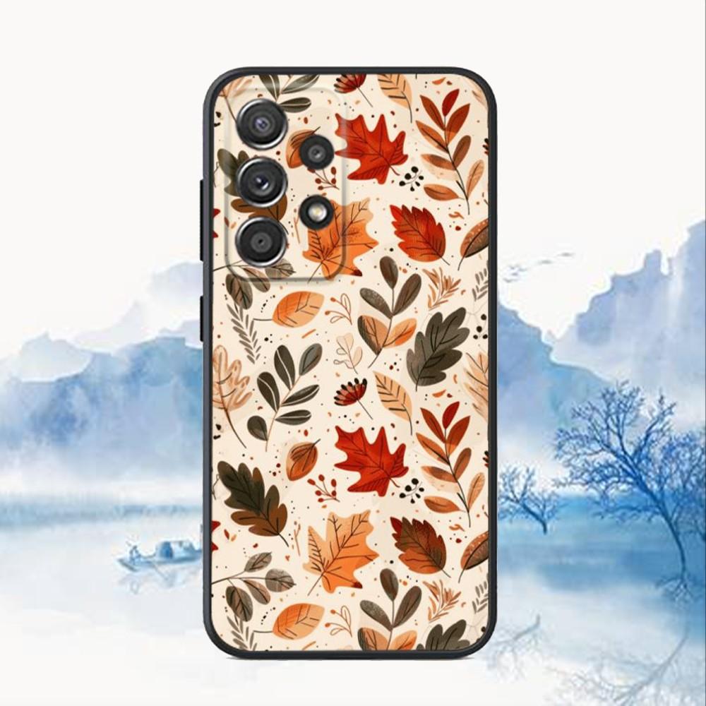 

Autumn leaves pumpkin Phone Case For Samsung S25,S24,S21,S22,S23,S30,Ultra,S20,Plus,Fe,Lite,Note,10,9,5G Black Cover Samsung S205G