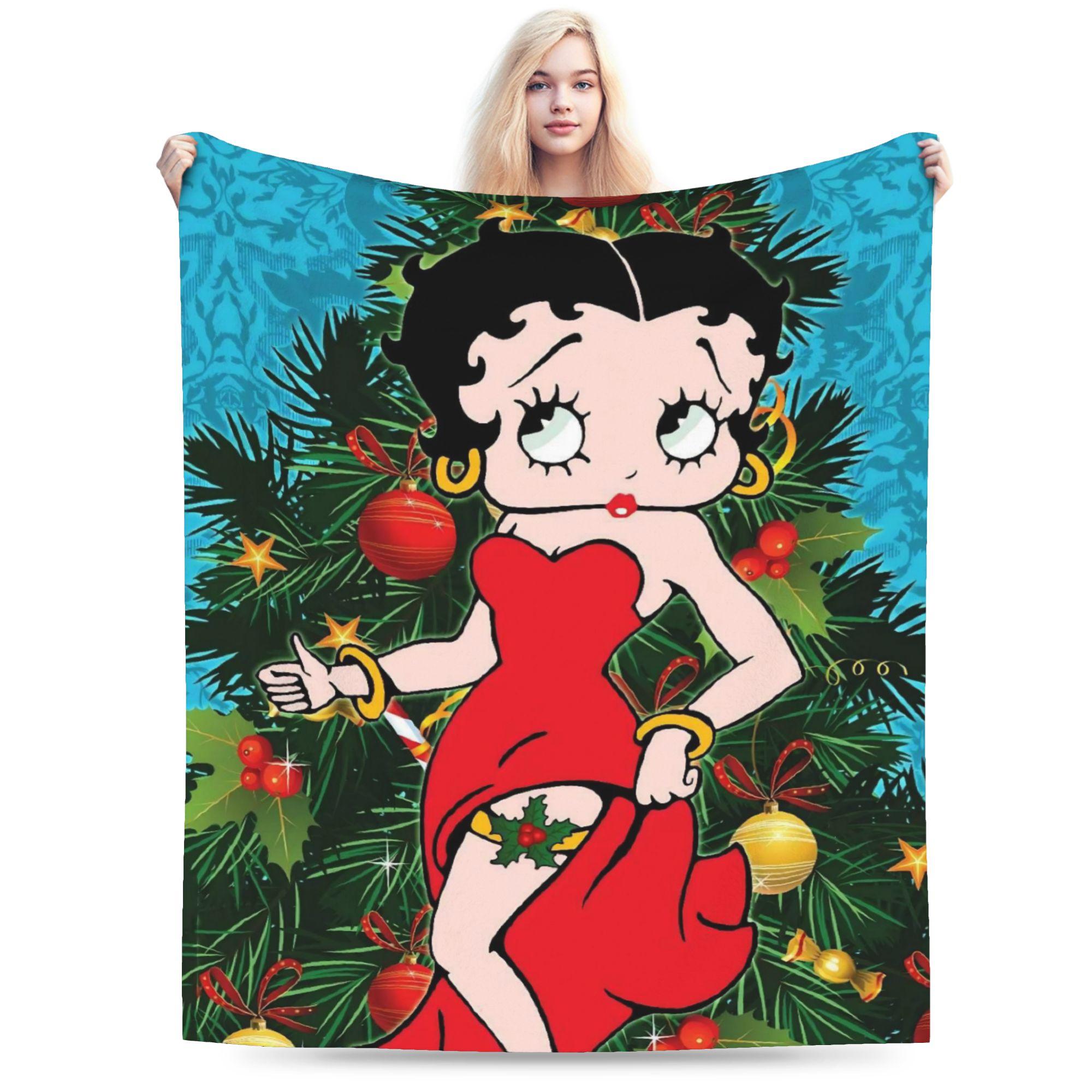 

Bettysd Cartoon Doll Boopsd Throw Blanket for Couch Fuzzy Soft Plush Blanket 50x60 Inch Multi-size Bedspreads for All Seasons 75cm x 90cm