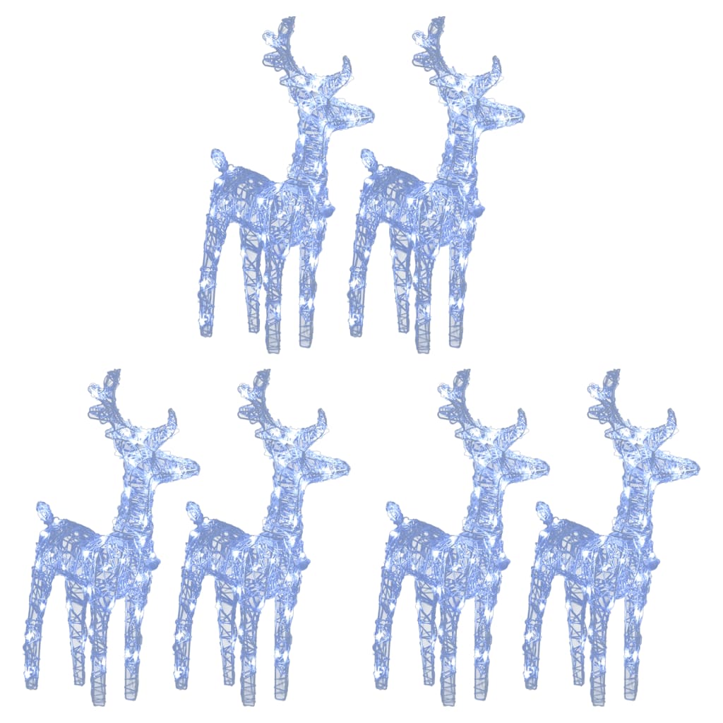 LED Reindeer Set 6 Pcs. Cold White 240 LEDs Acrylic