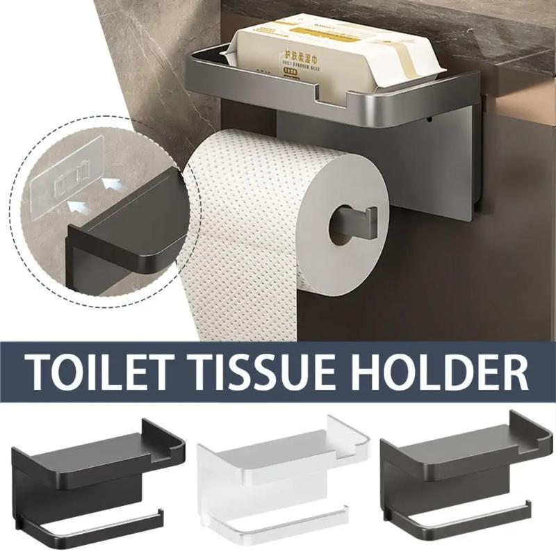 Tissue Hanger Toilet Paper Roll Holder Storage Accessories Storage Rack No Punching Paper Ttowel Storage Rrack Wall Mounted