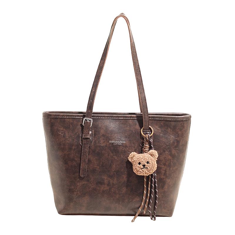 Women's Korean Fashion Large-Capacity Retro Tote Bag - Versatile and Stylish Underarm Accessory