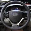 CARDAK Black Artificial Leather Car Steering Wheel Cover for Honda Civic Civic 9 2012 2013 2014 2015