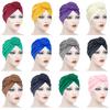 Women Knotted Turban Bonnet Hijab Cap Headband Muslim Hat Head Cover Hair Accessories