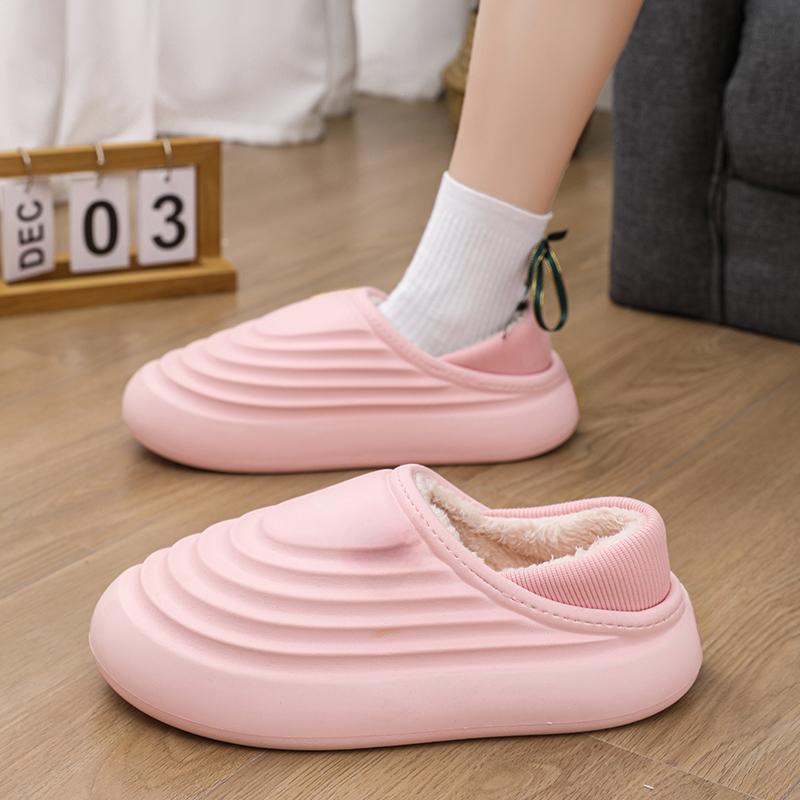 Winter New Women Cotton Slippers Home Use Versatile Autumn Winter Couple Warm Head Packed Thick Bottom Men's Cotton Shoes