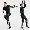 Unisex Fleece-Lined Long Sleeve Fitness Set for Autumn and Winter - Quick-Dry Sports Base Layer