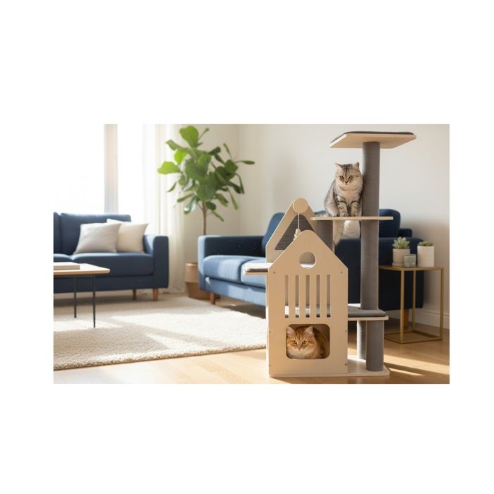 Arbre a chat maisonnette et plateforme