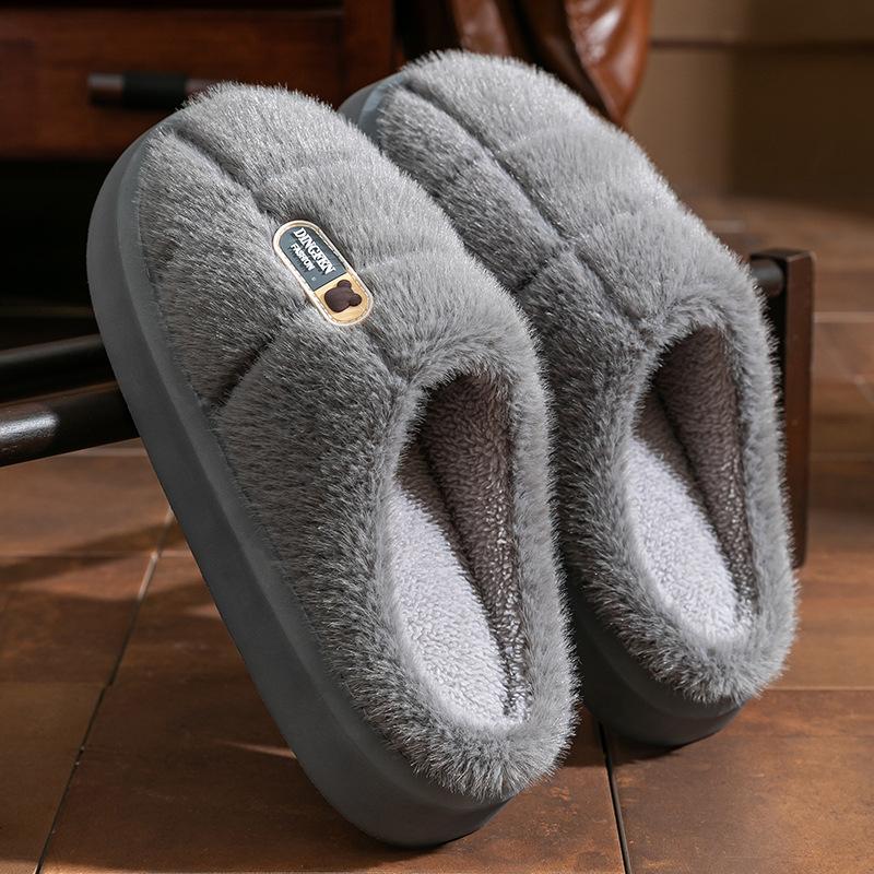 Cixi cotton slippers women's home use winter thick bottom indoor home non-slip warm couple winter plush men