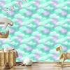 Mint and Blue Watercolor Galaxy Wallpaper for Living Room and Bedroom 50x1000