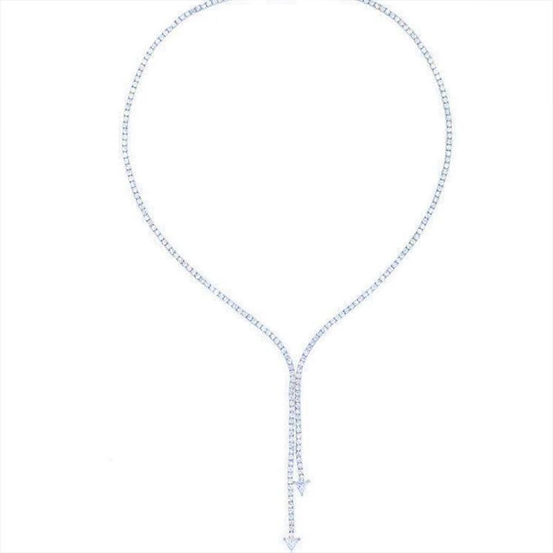 Simple Fine Chain Rhinestone Necklace Long Triangle Tassel Single Layer Fashion Choker Designer Jewelry Accessories