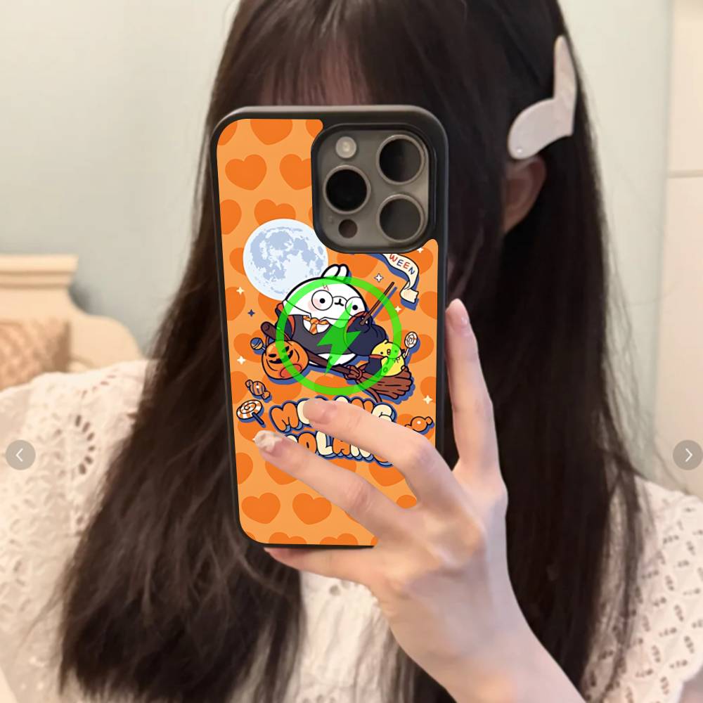 

Kawaii Cute Rabbit M-MolangS Anime Magnetic For Magsafe Phone Case For IPhone 17 Air 16 Pro Max 15 14 13 12 11 Protective Cover iPhone 14