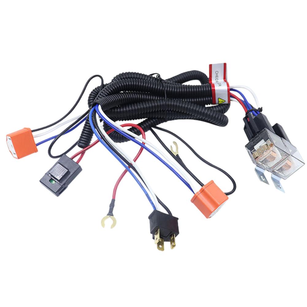 12V 80A Wiring Kit H4 Headlight Relay For Headlight Upgrade LED And HID Compatible Includes Fuse Protection For H6054 Headlights