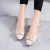  sapatos femininas women cute pointed toe soft leather slip on wedge heel sheos lady casual black comfort shoes ab485