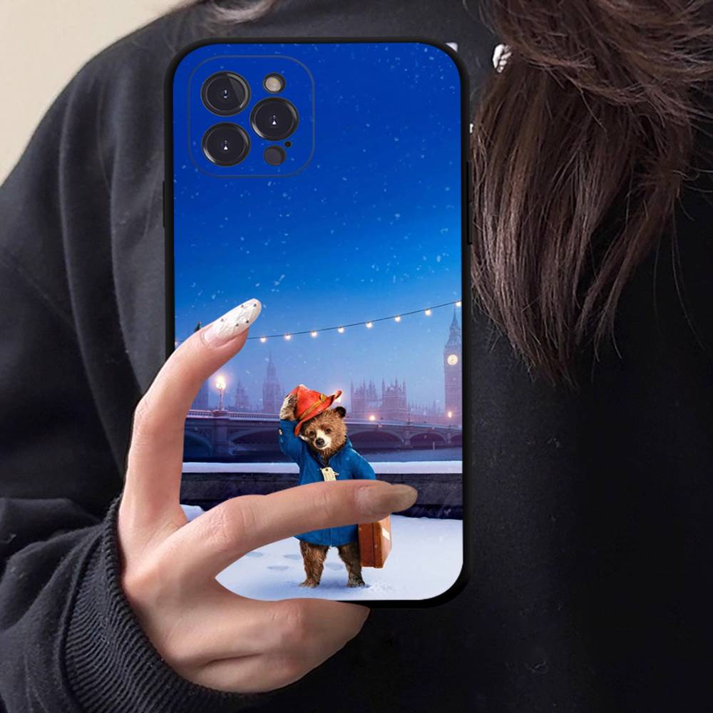 Cute P-Paddington B-BearS Black TPU Phone Case For Iphone17 Air 16 15 14 13 12 Pro 11 Pro Max Plus Protective Cover Case