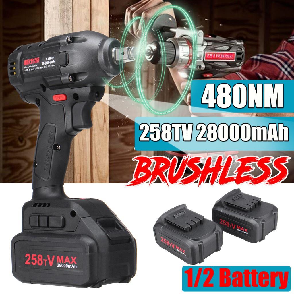 

28000 мАч Бесщеточный электрический ударный гайковерт Машина Портативный ударный гайковерт Аккумуляторный мотор Электроинструмент 1x Battery