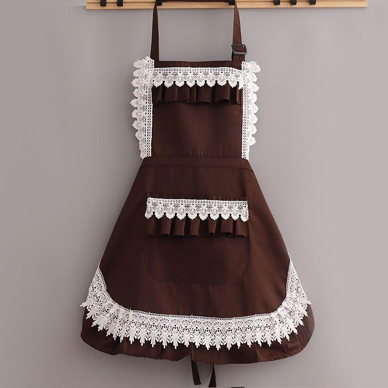 Fashion Princess Short Lace Apron Breathable Waterproof Maid Summer Foreign Style Workwear Beauty Shop Household Cleaning Tools
