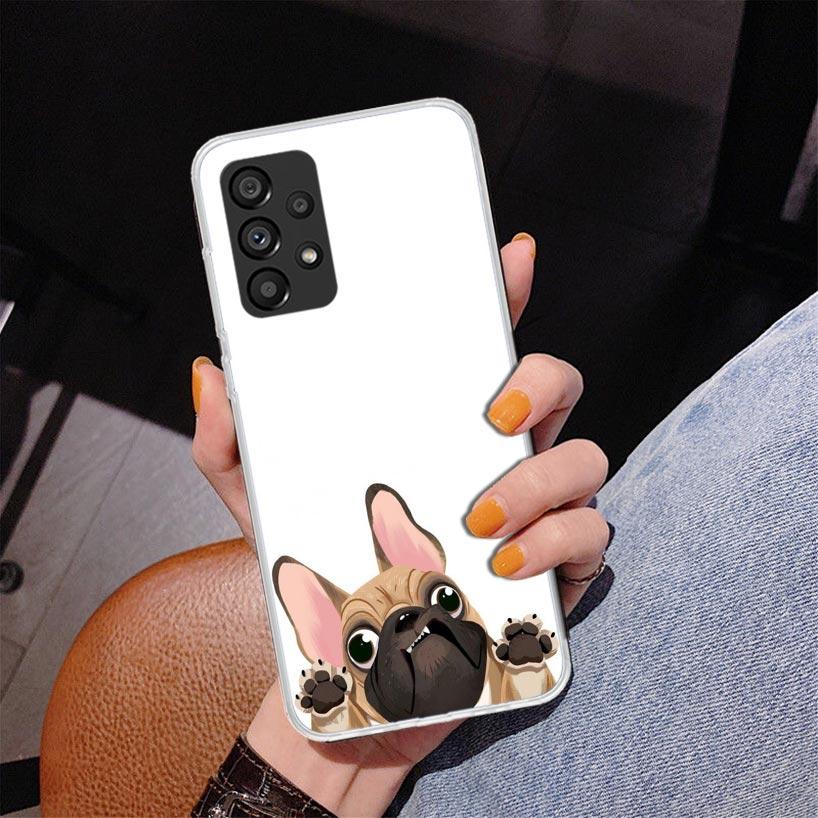 Pug Dog French Bulldog Phnoe Case for Samsung Galaxy A17 A37 A57 A16 A26 A36 A56 A15 A14 A13 A55 A54 A53 A35 A34 A33 A25 A24 A23