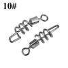 50Pcs Stainless Steel Rolling Barrel Swivels with Screwed Snap Fishing Bait Hook Connector(10#)