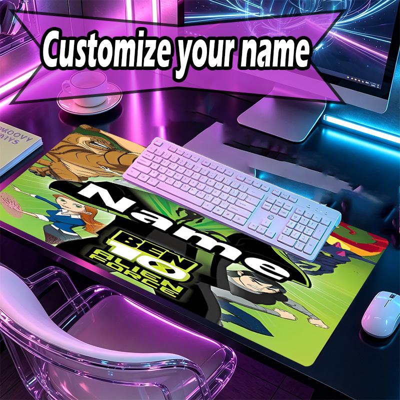Custom Name Personalized Ben 10 Cartoon Pattern Mousepad, Laptop PC Desk Mat, Decorative Desk Mat for Home Keyboard Pad Gift