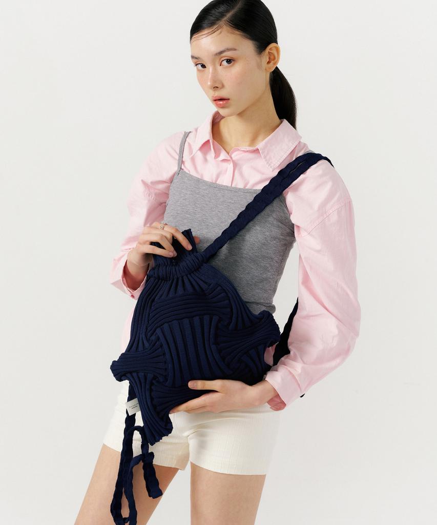Pleatsmama New Bow Backpack Navy