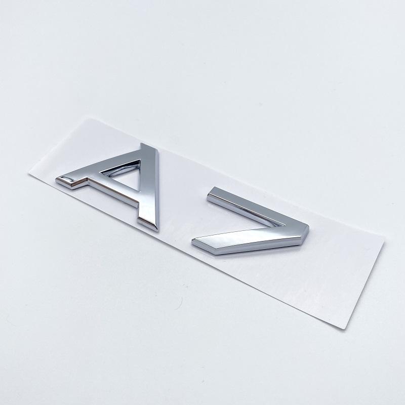3D Letters Numbers Emblem for Audi A3 A4 A5 A6 A7 A8 Q2 Q3 Q5 Q7 Car Trunk Lid Nameplate Badge Logo Sticker Chrome Glossy Black