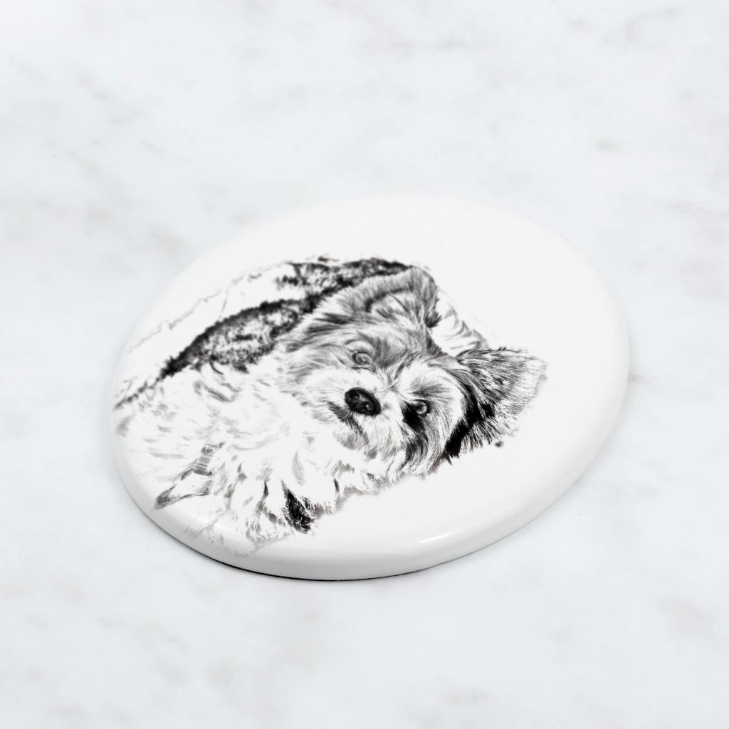 Biewer Yorkshire Terrier - commemorative plaque with a photo of a dog, tombstone with a print, personalized oval plaque from the Art-Dog brand