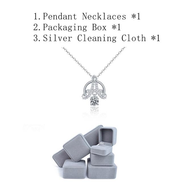 

Роскошное ожерелье из настоящего муассанита 0,5 карата, ожерелье из чистого серебра 925 пробы с башней для женщин, сверкающие свадебные украшения для невесты, подарок