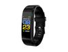 Catzon 115Plus Fitness Tracker HR Heart Rate Monitor Waterproof Smart Fitness Band Step Counter Calorie Pedometer-Black