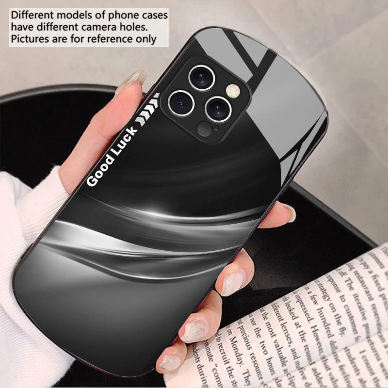 Šťastný Gradient Ripple Pro IPhone 16 Pro Max 16e 15 Pro 14 13 12 Mini 11 XS Max XR 7 8 Plu SE 22 Eliptický skleněný kryt na telefon