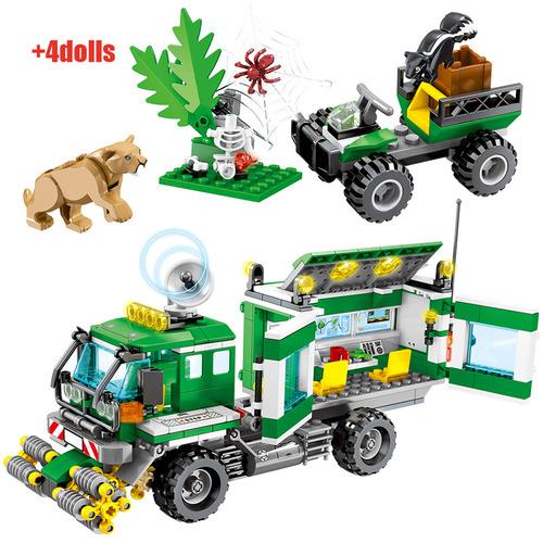 Jurassic World Dinosaur Park Tyrannosaurus Rex Pterosauria Truck Series Byggeklosser Dinosaur Bil Murstein Leker Barn Gaver