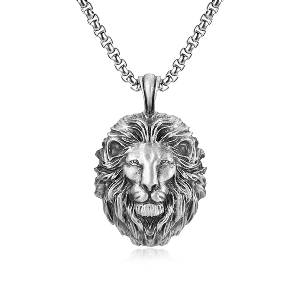 Lion King Necklace Jewelry Premium European and American Punk Hip Hop Accessories Vintage Necklace Pendant