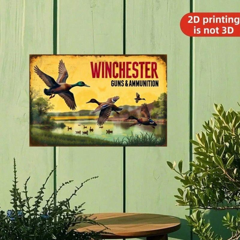 

Metal Poster Wall Art Winchester Ducks in Flight Retro Living Room Decor
