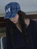 Olinkeompeulliteu A Logo Check Pillbox Cap (Navy Check)