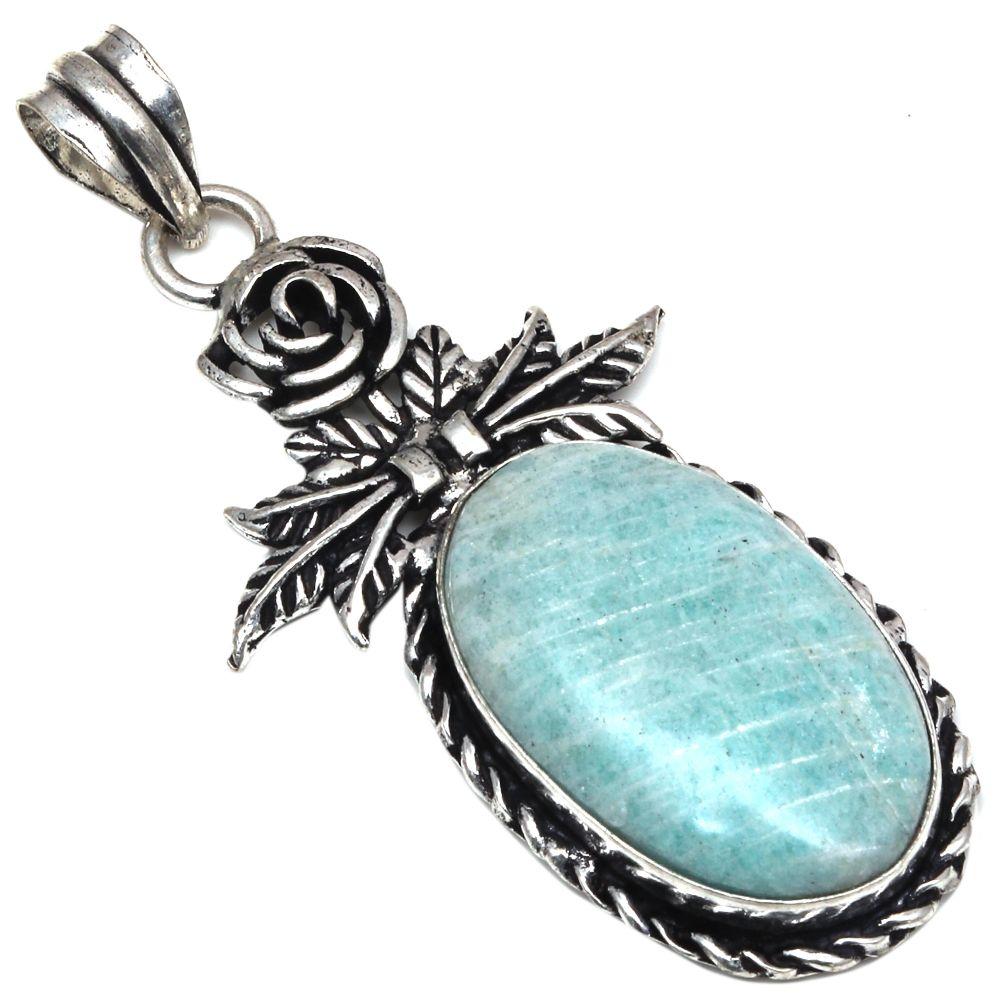 

Necklace Amazonite Gemstone Handmade Gift For Her Jewelry 2.5