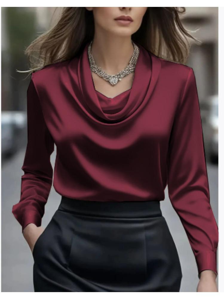Women's Mock Neck Long Sleeve Rib Knit Tops Basic Solid Shirt