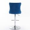 Swivel Velvet Barstools Adjustable Seat Height from 25-33 Inch, Chrome Base Bar Stools with Backs Comfortable Tufted, Set of 2,DE1712BL,Blue