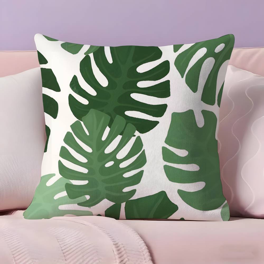 Modern style Leaf art Pillow Case  Ultra Soft Skin Friendly Fabric Cloud Like Comfort & Concealed Zipper