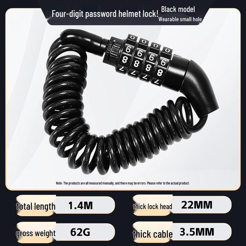 Lishi 4-Digit Combination Helmet & Bicycle Cable Lock 3-Pack