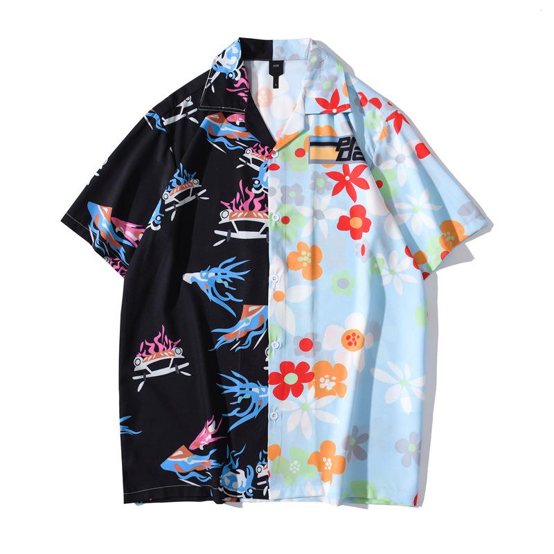 2025 Trendy Loose Japanese-Style Hawaiian Men's Retro Floral Shirt - Short-Sleeved, Handsome, and Seaside Ready