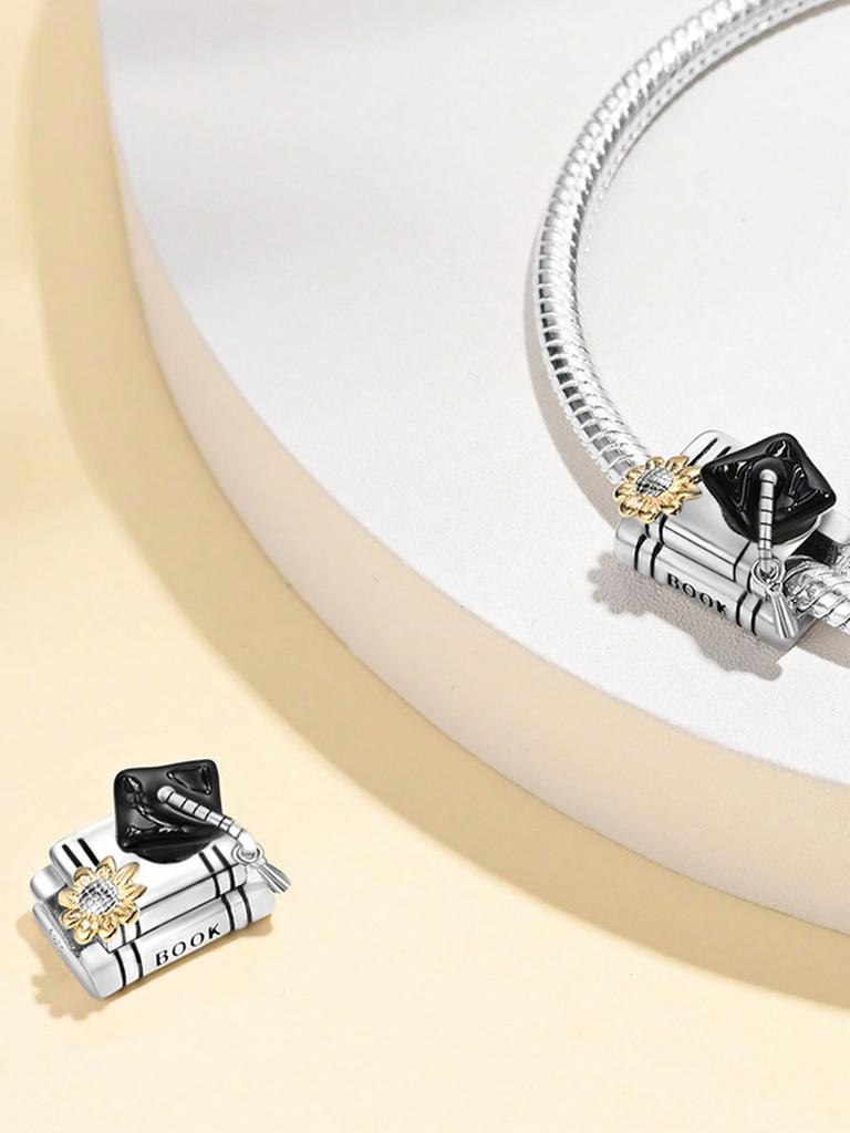 Charms Plata Graduation Season Bachelor'S Capbeads Copper Plated Fit Charms Original Bracelet For Jewelry Making Diy Charm