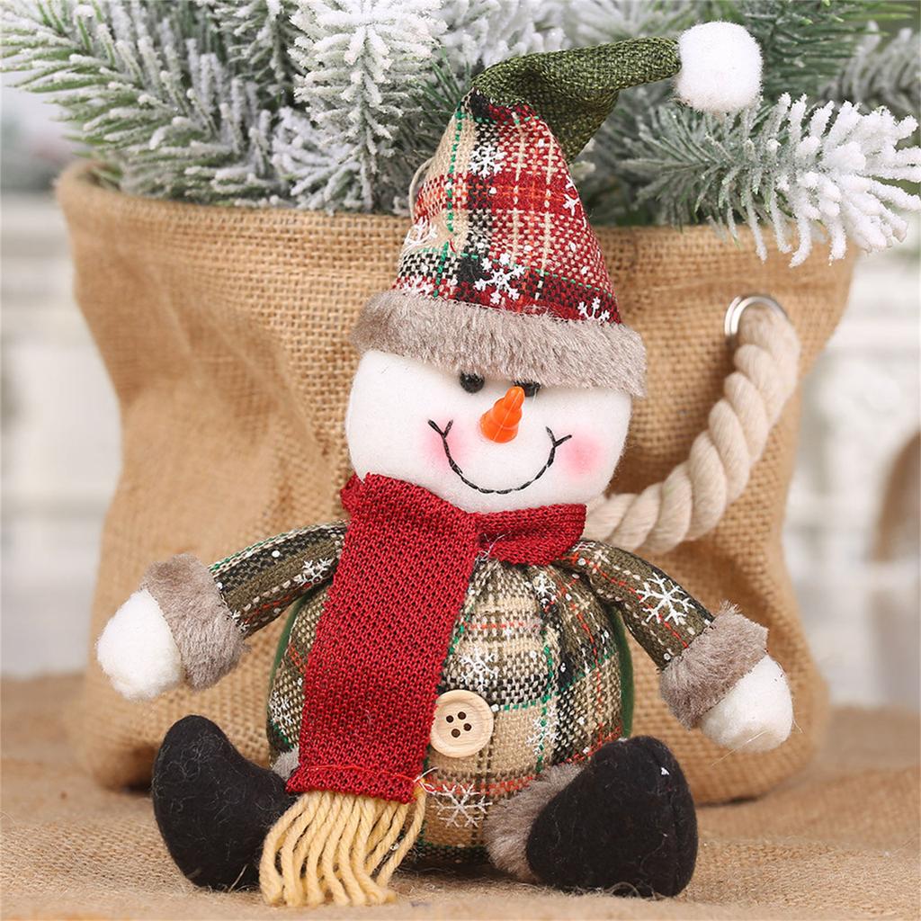Santa Snowman Deer Fabric Pendant Xmas Tree Ornaments Christmas Home Decorations