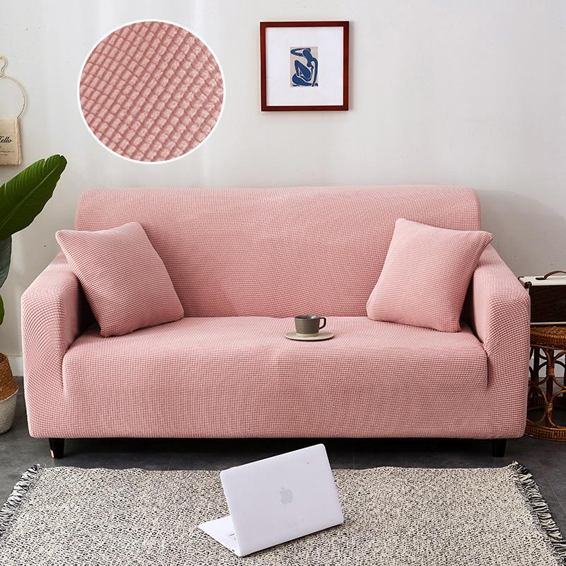 Stretch Sofabezug Möbelschutz Couch Weich mit elastischem Unterteil für Kinder, Polyester Spandex Jacquardstoff Kleine Karos