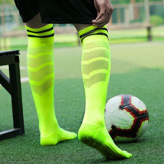 Knee High Soccer Socks for Men Women Stretchy Compression High Tube Socks Striped Athletic Socks for Football Baseball Softball
