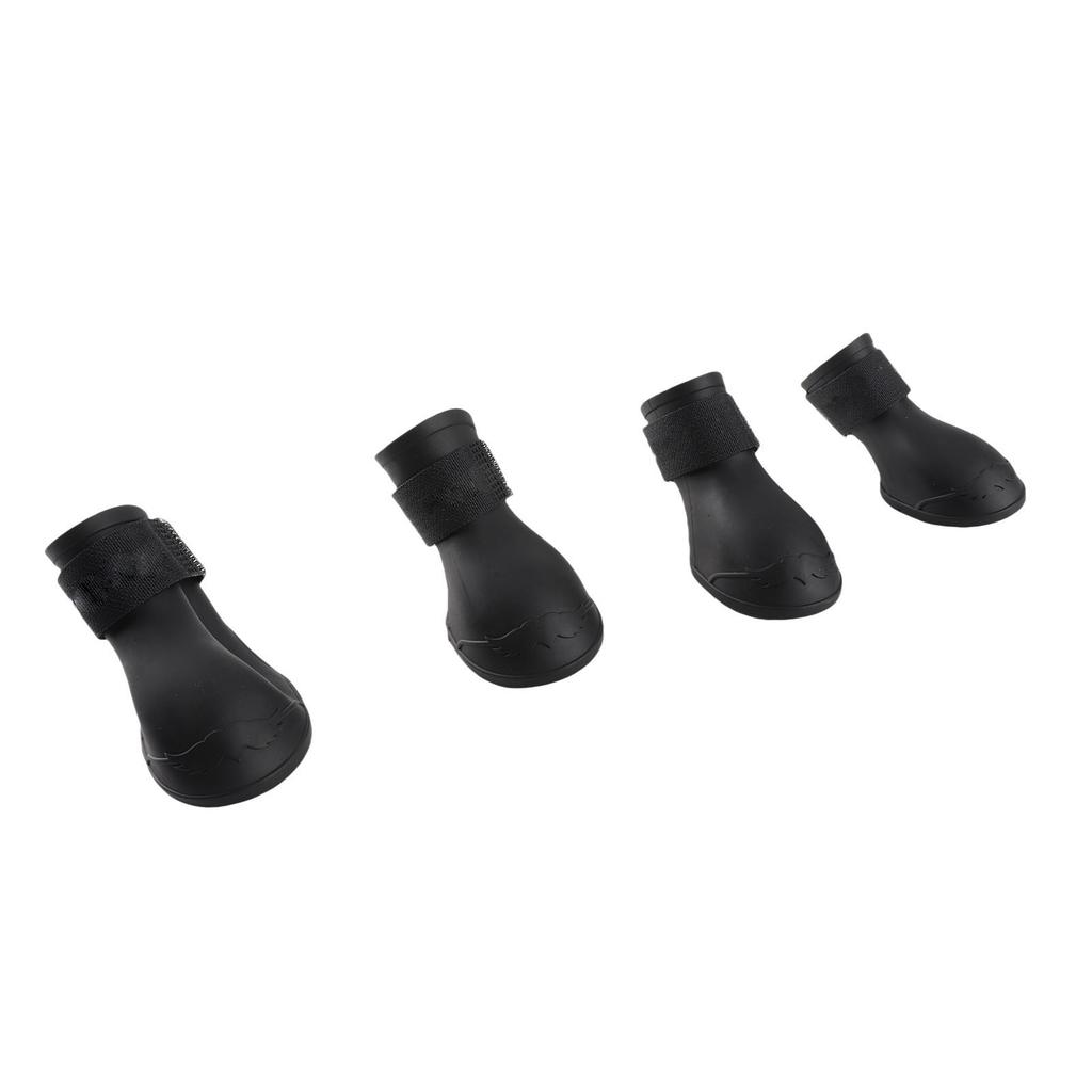 4pcs Silicone Pet Dog Cute Wat proof Boots Antislip  ive Rain Shoes(M Blue)