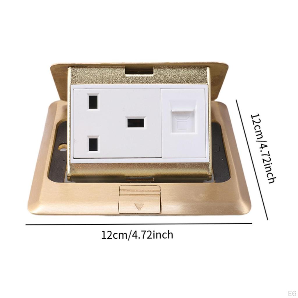 Floor Box Electrical Outlet Kit Household Copper Home Office Charging Station Countertop Tamper