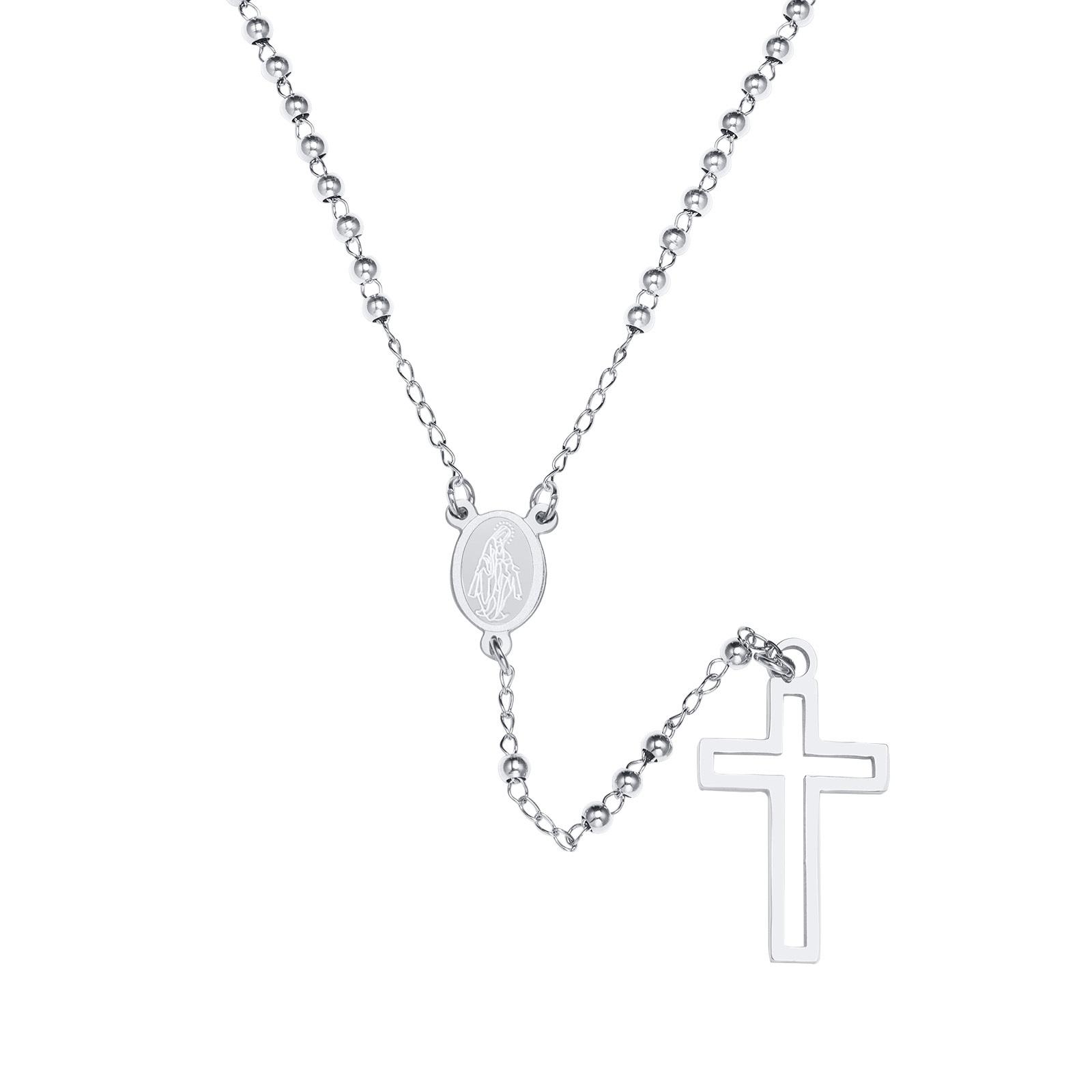 Женские necklaces-розарии 2026 Новая модная бижутерия, Золотой цвет Цепочка-ожерелье с подвеской-медальоном Девы Марии 50cm