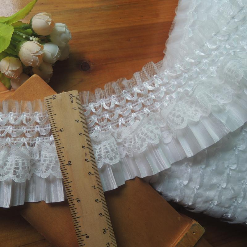 Exquisite Elastic Double Mesh Chiffon Lace Fabric Handmade DIY Cuff Skirt Trimming Hat Toy Doll Pet Clothes Sewing Accessories