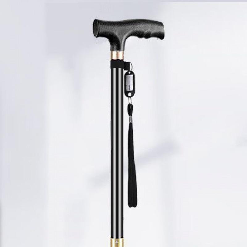 Легкая противоскользящая четырехногая трость для пожилых людей: Многофункциональная алюминиевая телескопическая ходунка