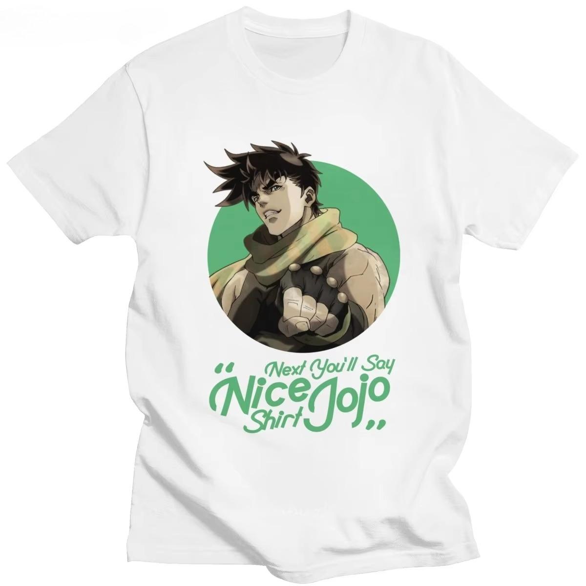 

Anime Jojos Bizarre Adventure MensTshirt 100cotton 2026 Summer New TShirt Short Sleeved Cotton Tee Plus Size Oneck shirt M