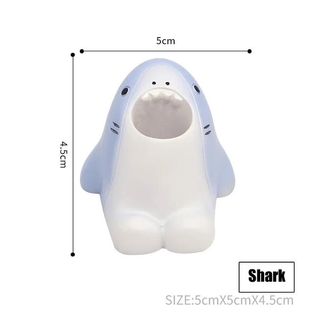 Ceramics Multi-Function Mini Cute Toothbrush Holder Creative Home Bathroom Storage Stand Makeup Pen Holder Ornament Decoration
