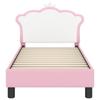 Children s Bed Frame with Headboard Pink 70 x 140 cm PU